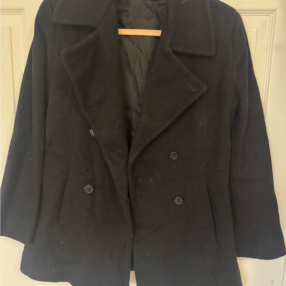 Elegant Black Women's Peacoat